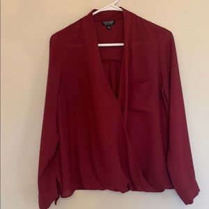 Topshop maroon blouse